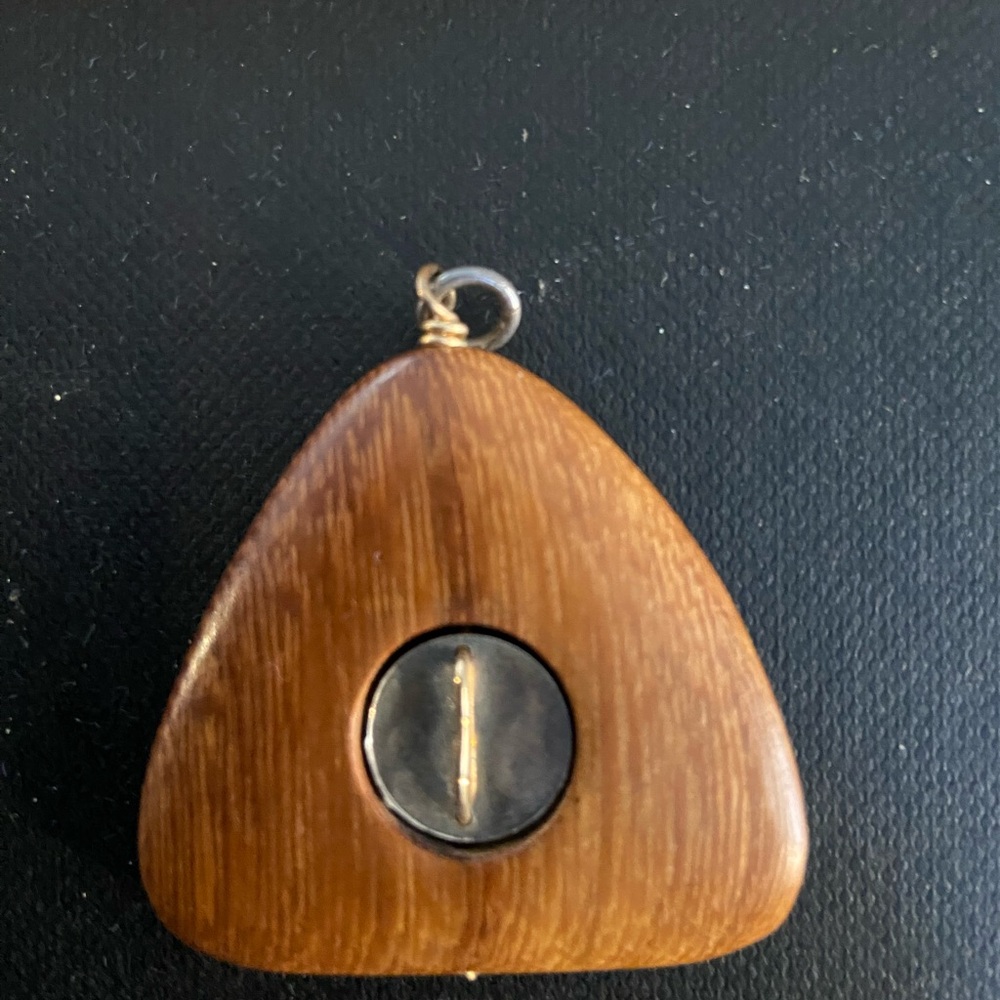 Vintage Wood Pendant w/Sterling Inset. Custom Made